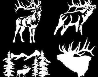 Elk Bulging Decal 2 Pack - Small 3.5" or Large 5"