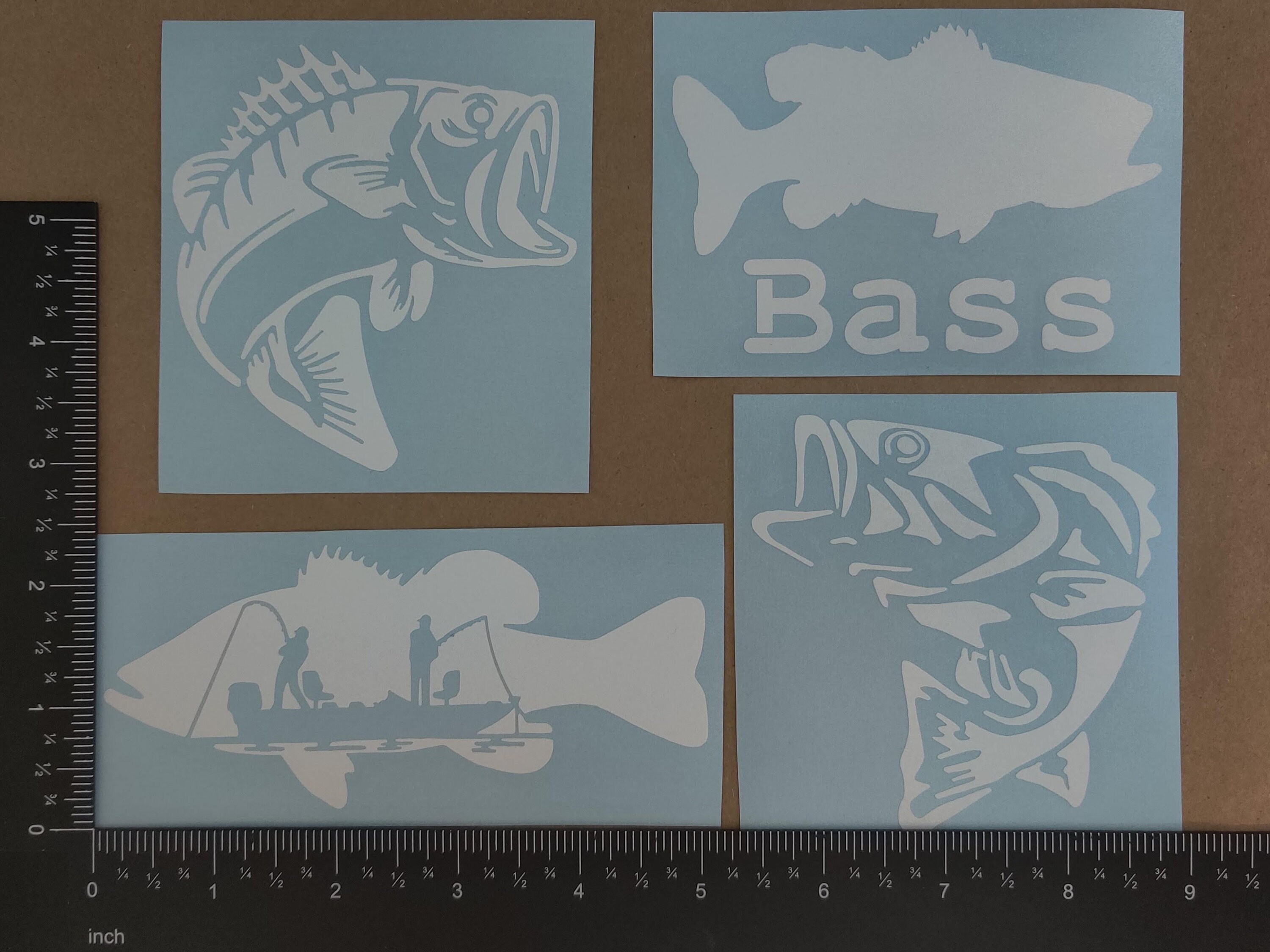 Bass Fishing Decal 4 Pack - Etsy