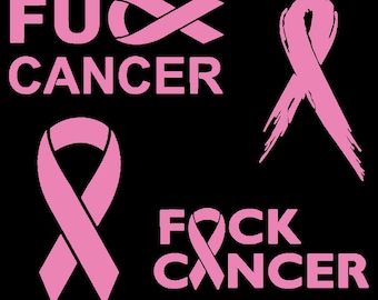 Cancer Ribbon FU Decal 4 Pack