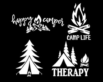 Camping Decal 4-Pack