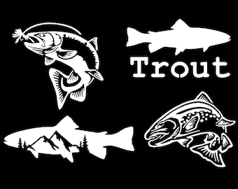 Trout Fishing Decal 4 Pack