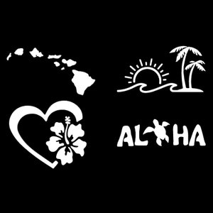 Hawaii-Insel-Aufkleber, 4er-Pack