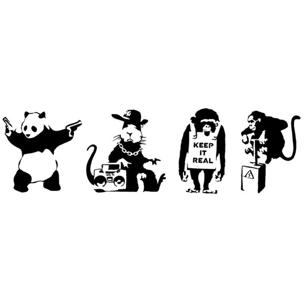 Banksy Animals Decal 4 Pack