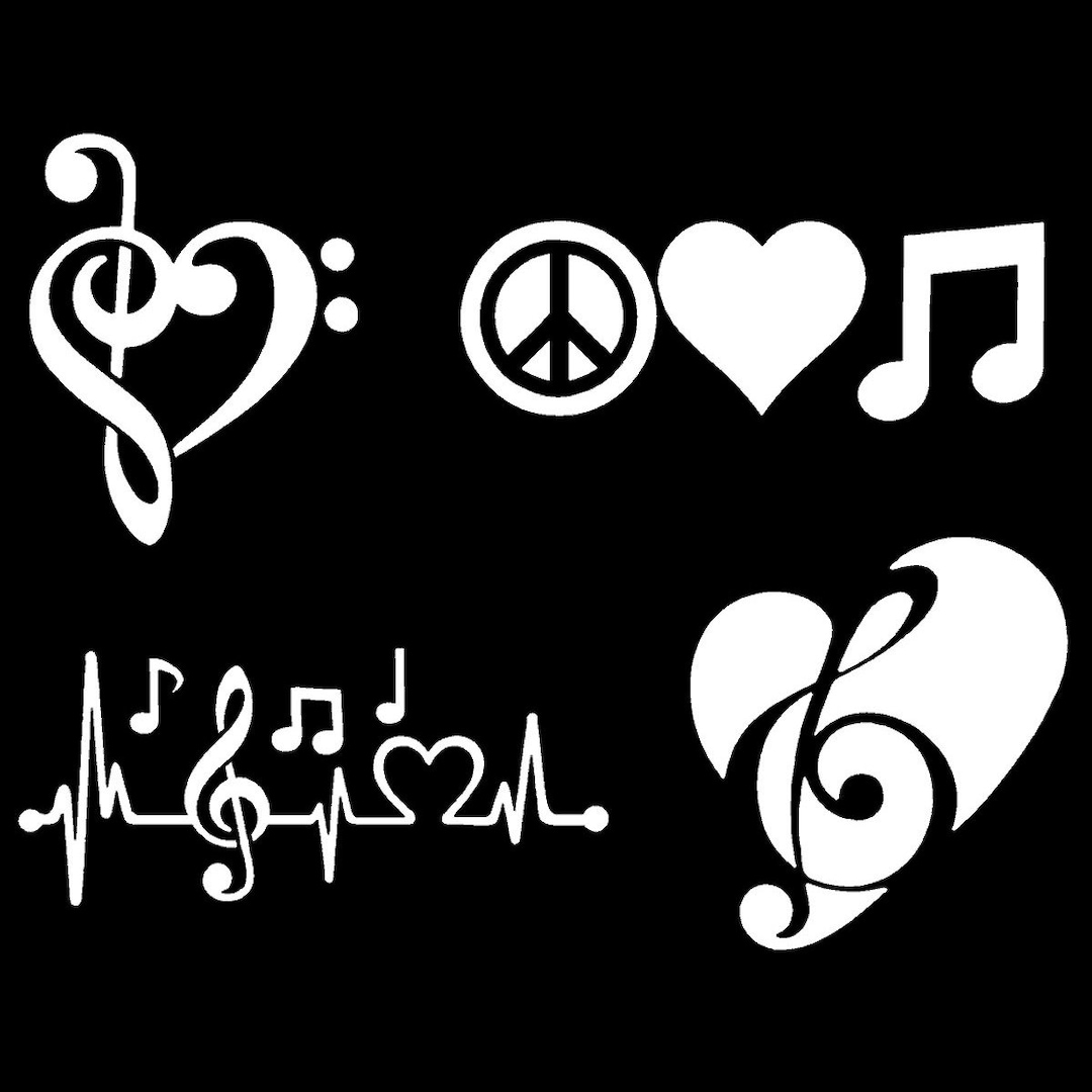 Music Note Decal 4 Pack Etsy