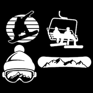 Snowboarding Decal 4 Pack