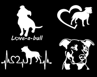 Pit Bull Decal 4 Pack