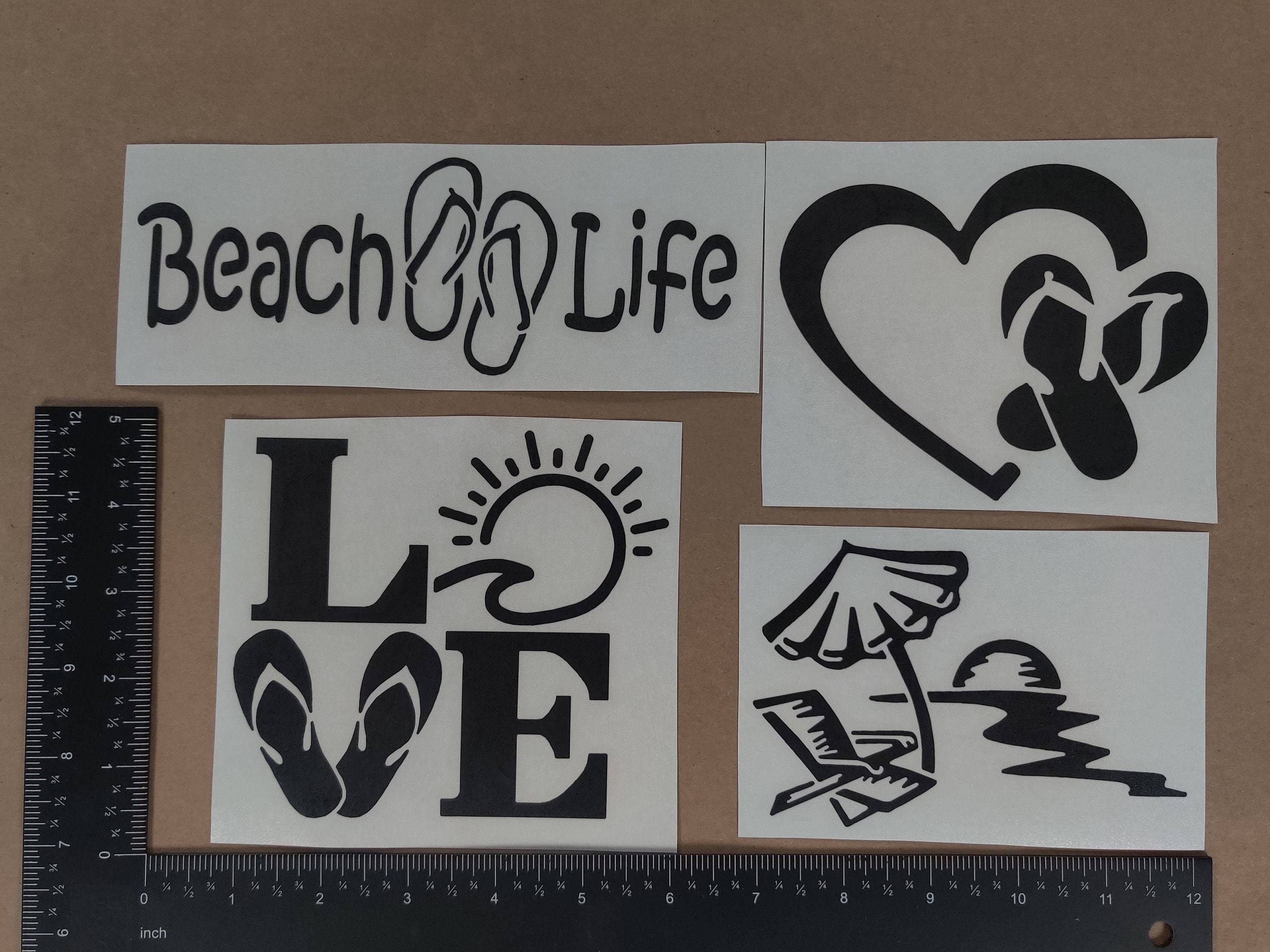 Beach Life Decal 4 Pack - Etsy