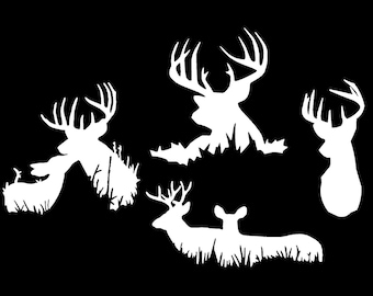 Deer Buck Decal 4 Pack - Small 3.5"