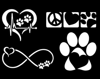 Paw Decals 4 pack Small ~3.5". Paw Infinity