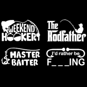 Inappropriate Fishing Decals 4 pack