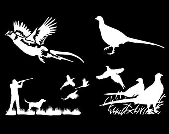 Pheasant Hunting Decals 4 Pack