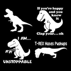 T-Rex Decal 4 Pack