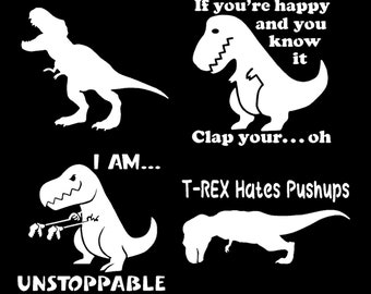 T-Rex Decal 4 Pack