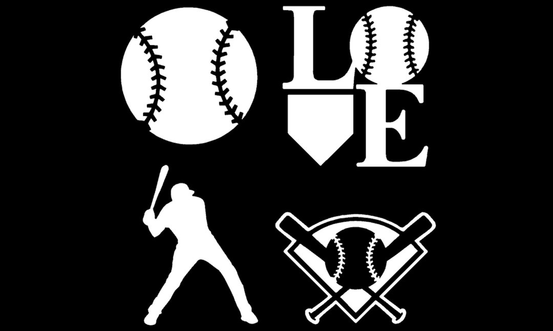 Baseball Decals 4 Pack - Etsy