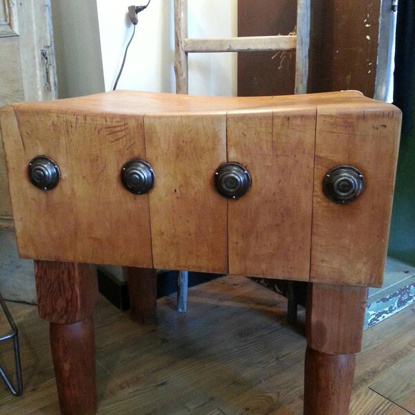 Vintage industrial arce carniceros bloque