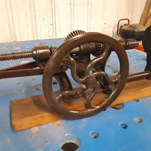 Antique industrial cast iron drill press image 5