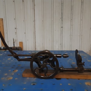 Antique industrial cast iron drill press image 1