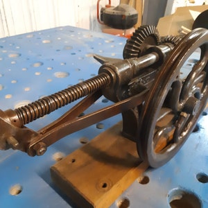 Antique industrial cast iron drill press image 4