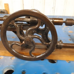 Antique industrial cast iron drill press image 2