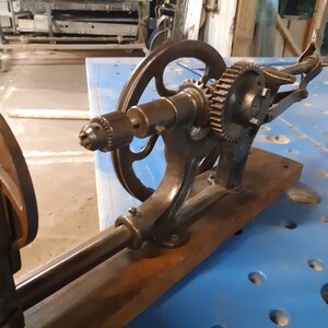 Antique industrial cast iron drill press image 6