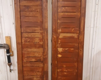 Pair of French country wooden shutters