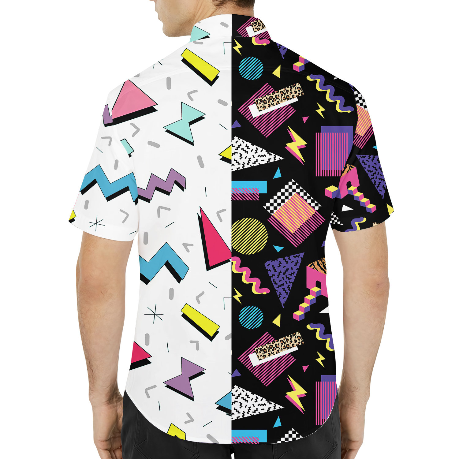 Retro 80s 90s Pattern Hawaiian Shirts, Graphic 80s 90s Retro Shirt