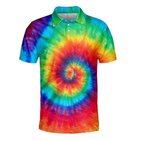 mens tie dye polo shirt