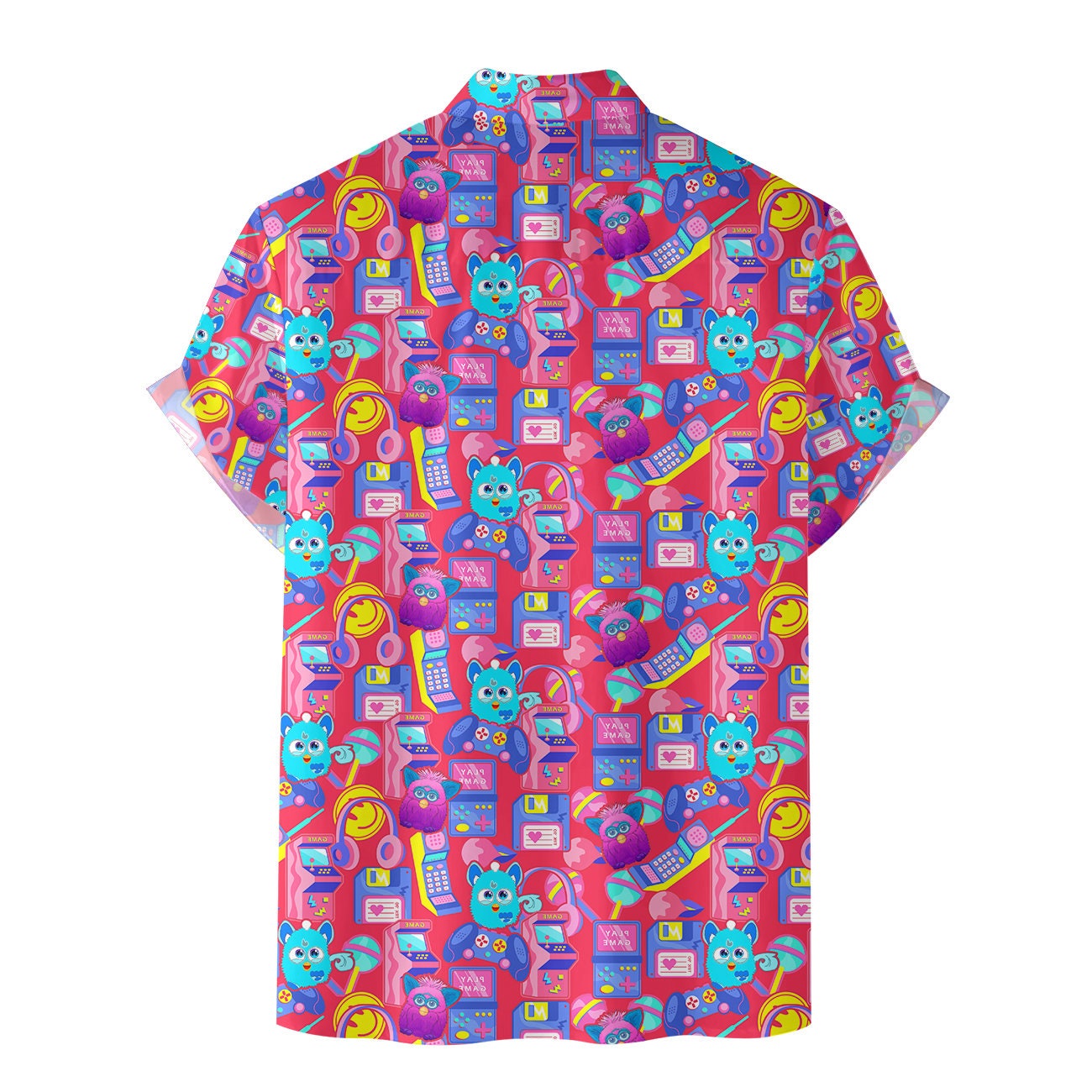 Discover Camisa Hawaiana Rosa con Botones Unisex