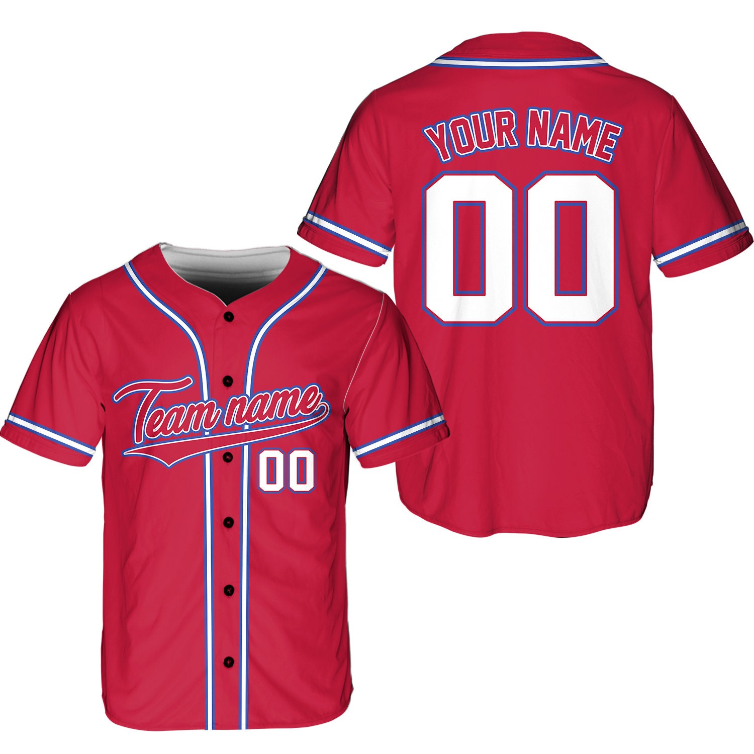 Custom Team Name and Number Baseball Jersey Personalized Etsy