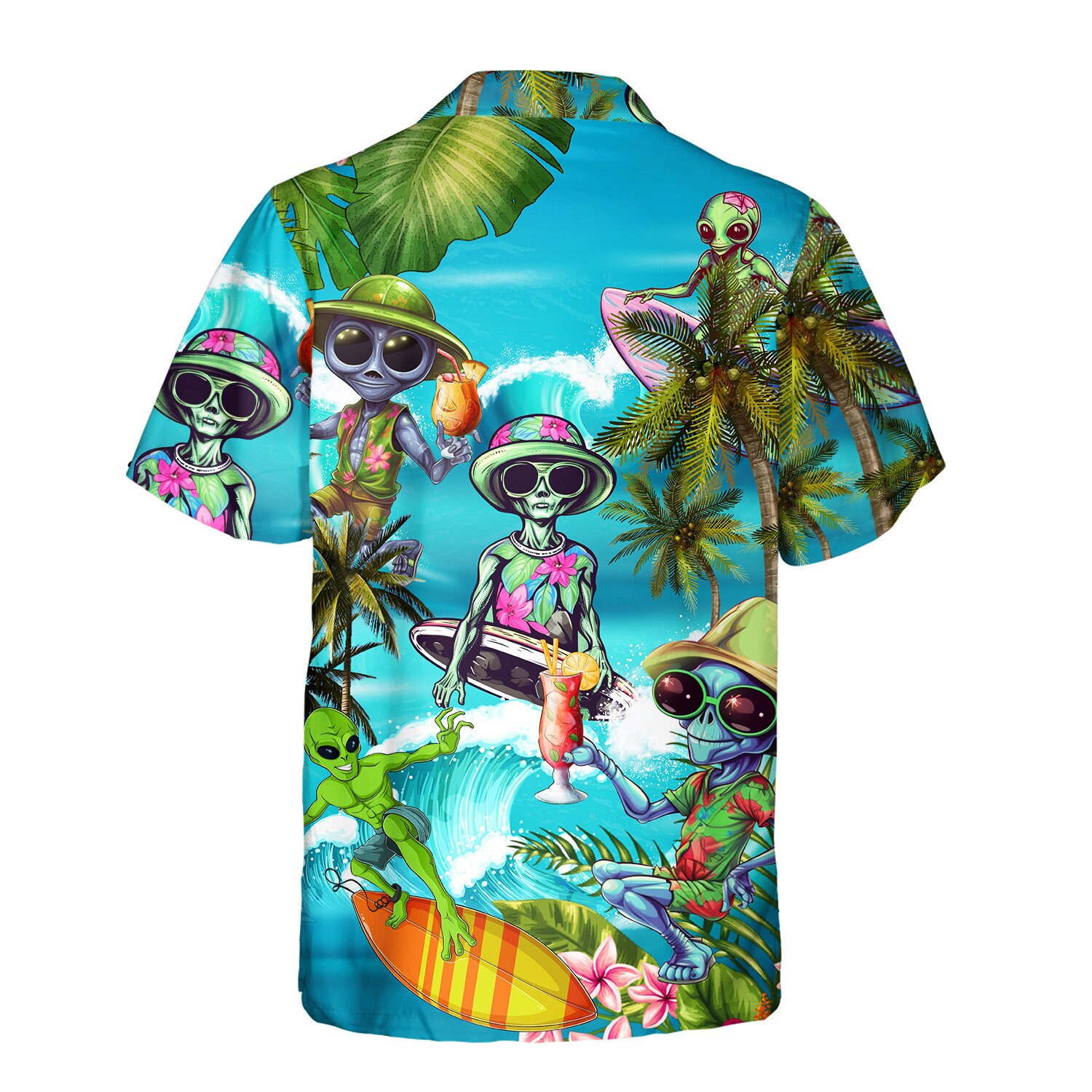 Tropical Alien Hawaiian Shirt for Men Women