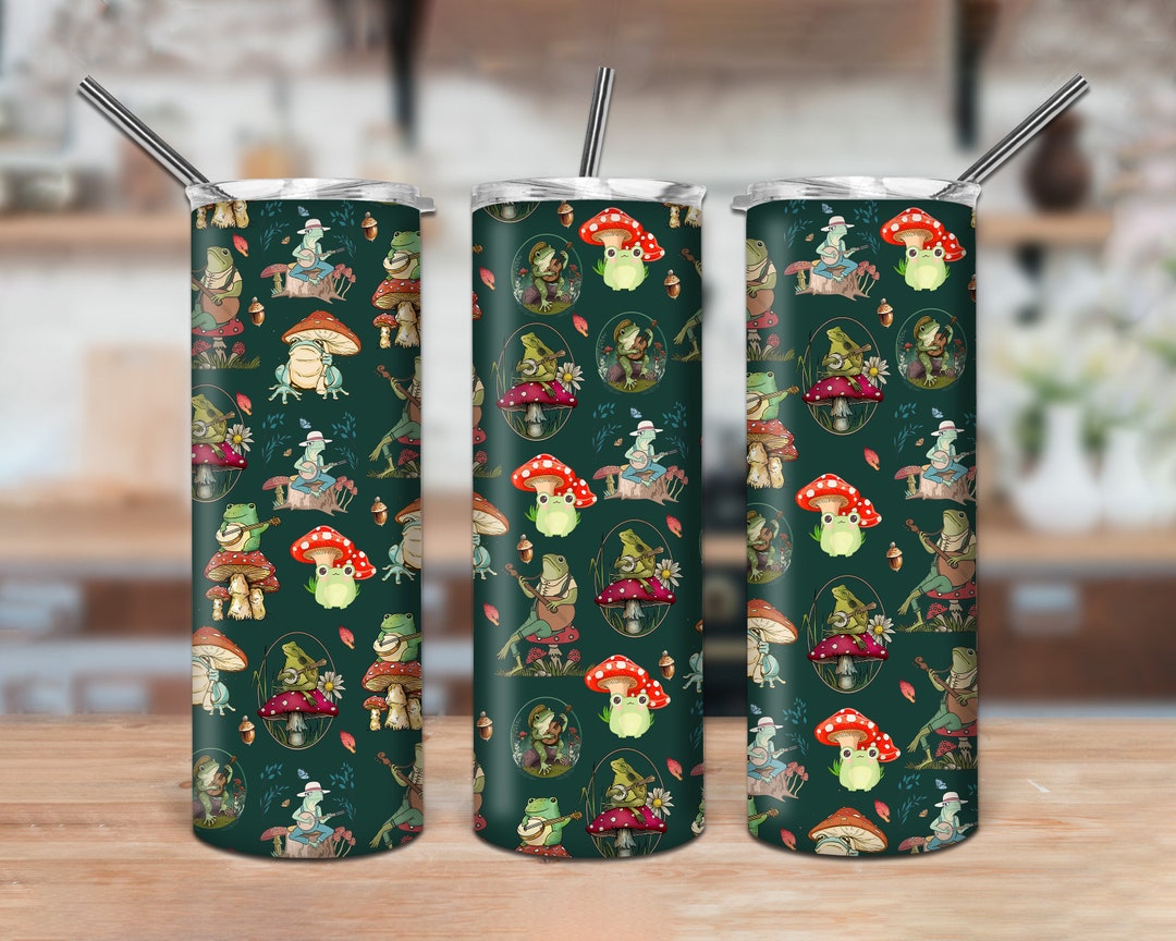 Mushroom and Frog 20oz Tumbler Sublimation Wrap Mycology - Etsy