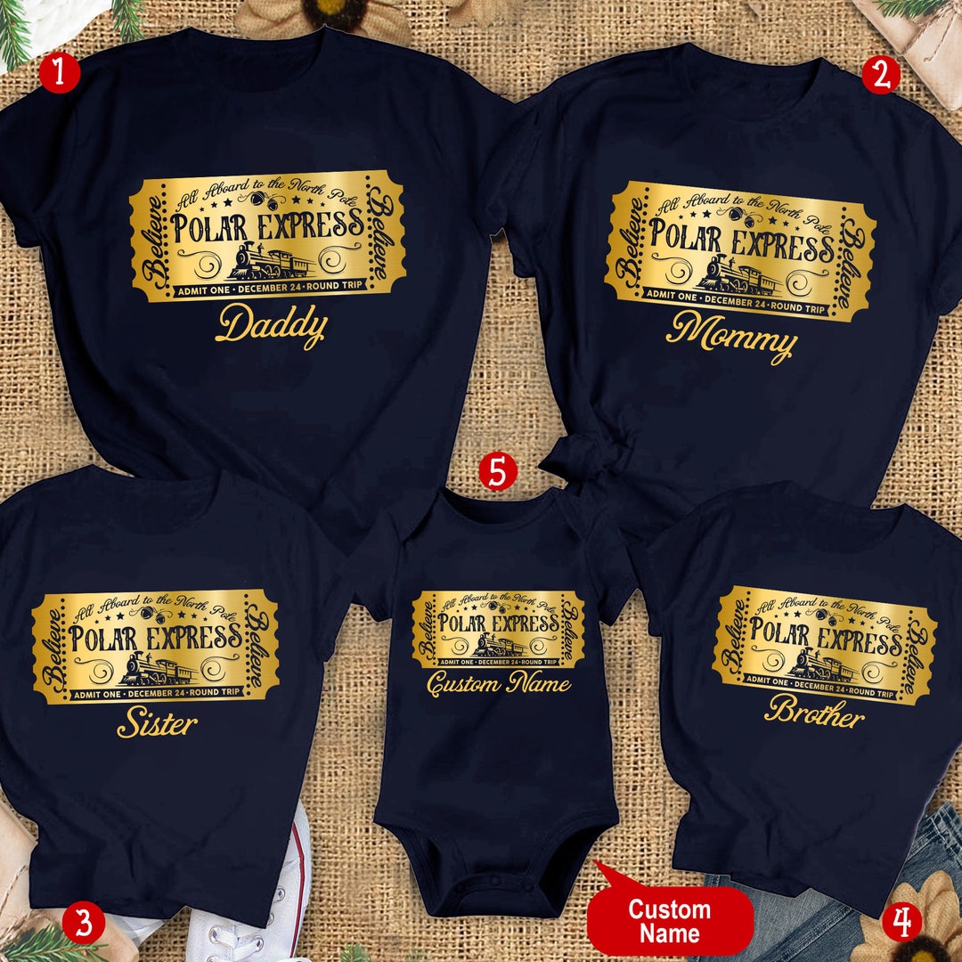Personalized Polar Express Shirt, Custom Ticket Polar Express Family