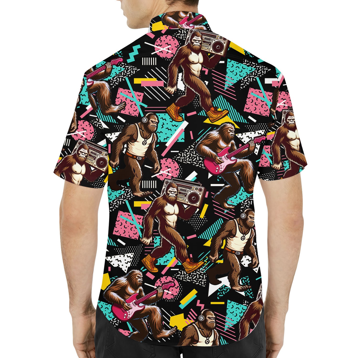 Retro Bigfoot Hawaiian Shirts for Men Women