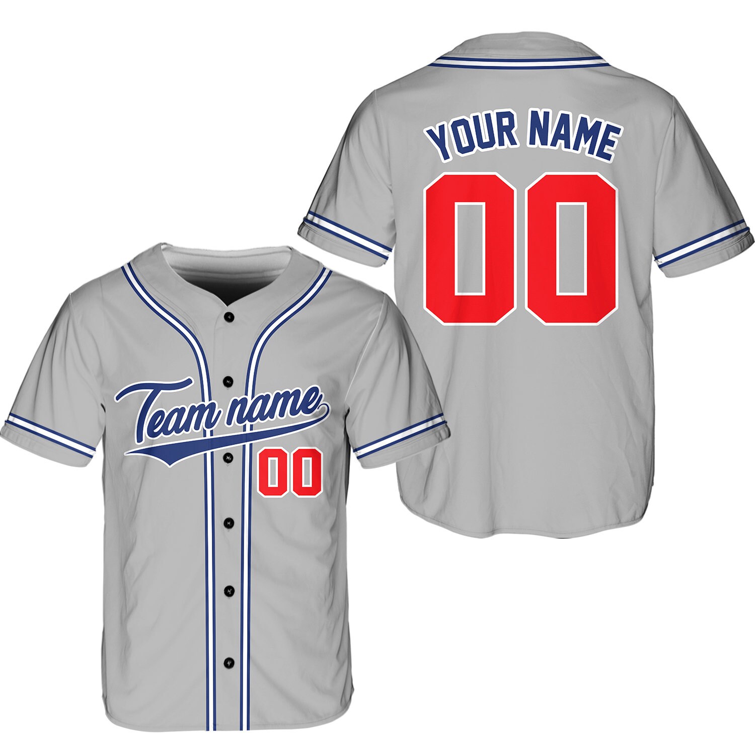 Basic Baseball Jersey, Custom Team Name And Number Baseball Jersey