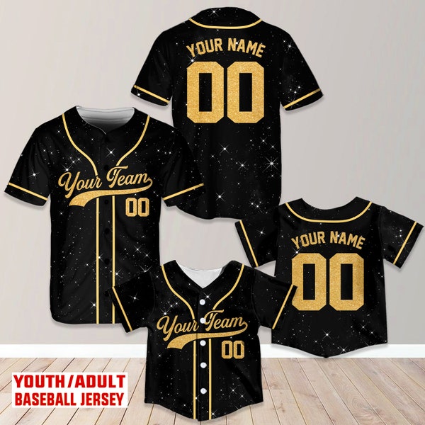 Maillot de baseball personnalisé avec nom d'équipe, Maillot de baseball à paillettes personnalisé, Uniforme de maillot de baseball (paillettes imprimées, pas en tissu pailleté)