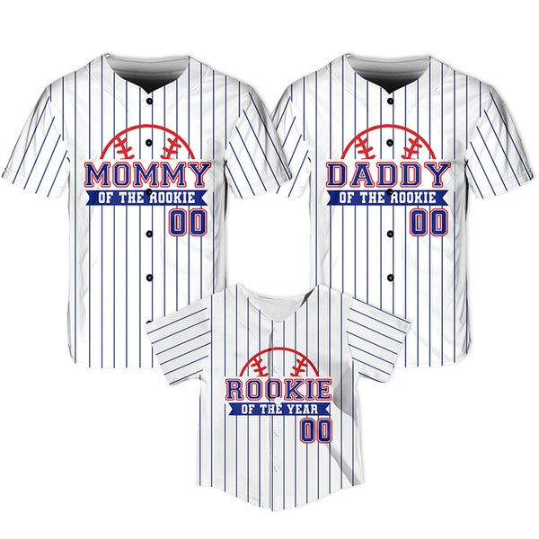 Custom Mommy Daddy Of The Rookie Name And Number Baseball Jersey, Personalized Rookie Of The Year Baseball Jersey Shirt, Youth Kid Jersey