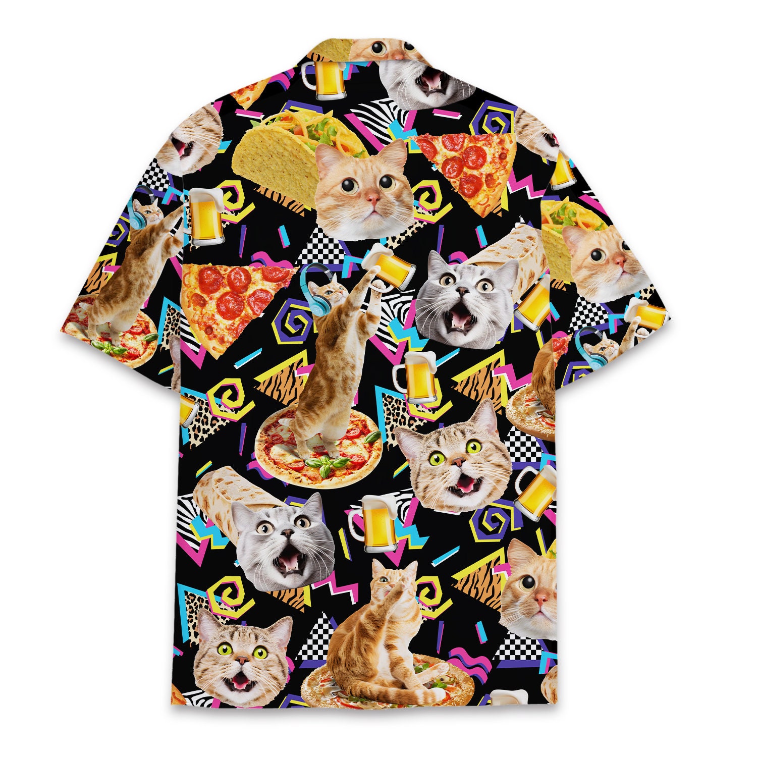 Cat Graphic Hawaiian Shirt, Cat Lovers Gift