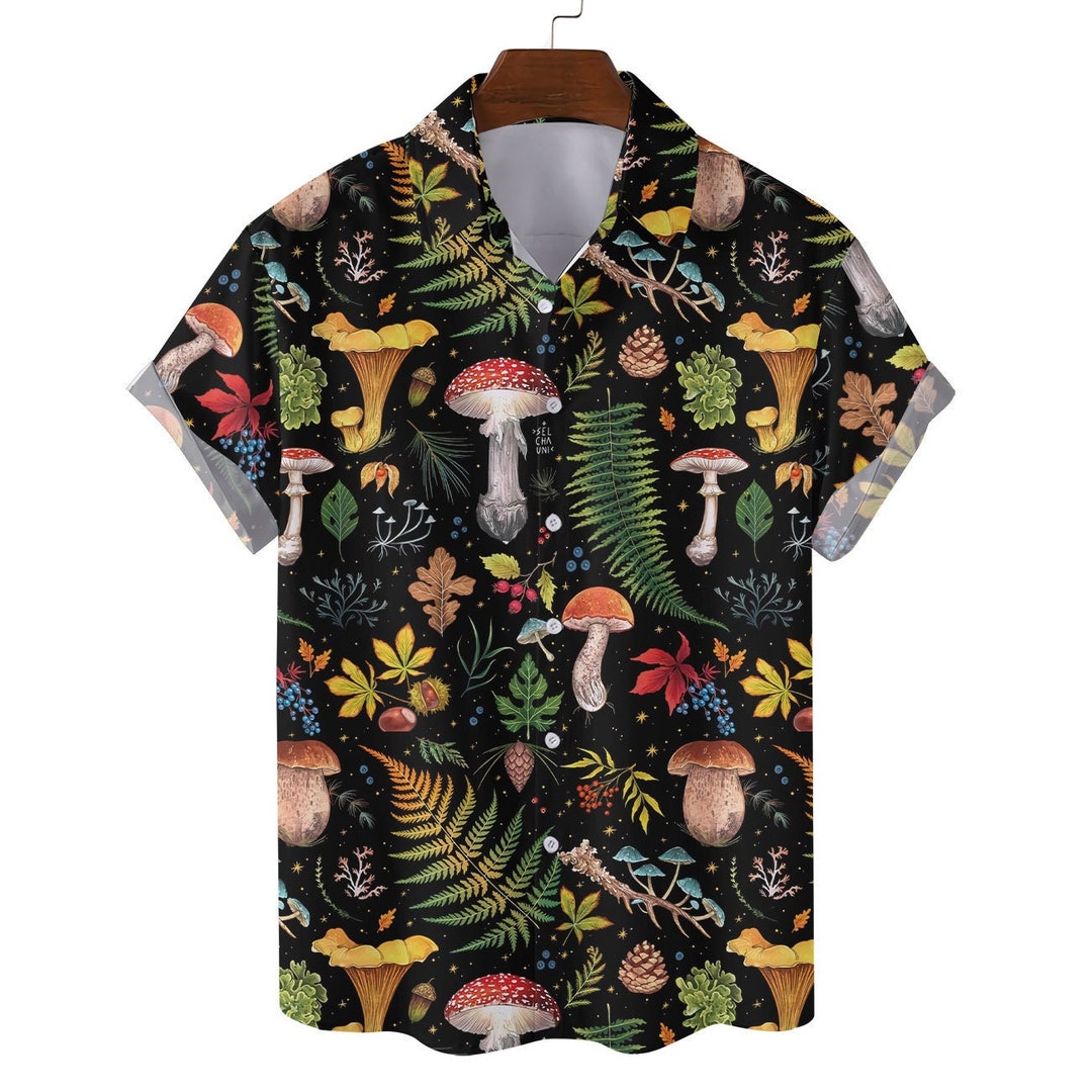 Mushroom Hawaiian Shirts for Men Mushroom Shirt, Mushroom Shirts for ...