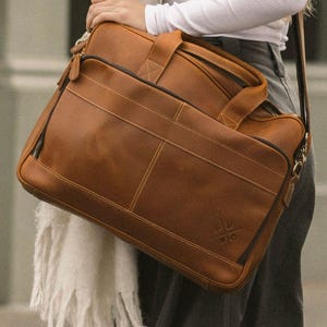 Vintage Leather Messenger Bag | Leather Weekend Bag | Leather Satchel Bag for Men | Travel Gift for Men | Sustainable Bag | Gift For Him