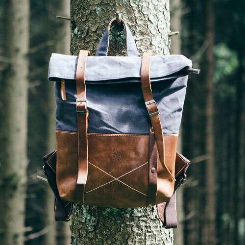 Canvas Backpack Heavyduty Canvas Rucksack Reclaimed Etsy