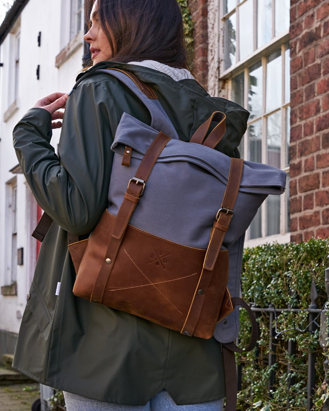 Sac Orvis Vintage 60s - Fourre-tout Bandoulière Cuir Et Toile Beige/marron
