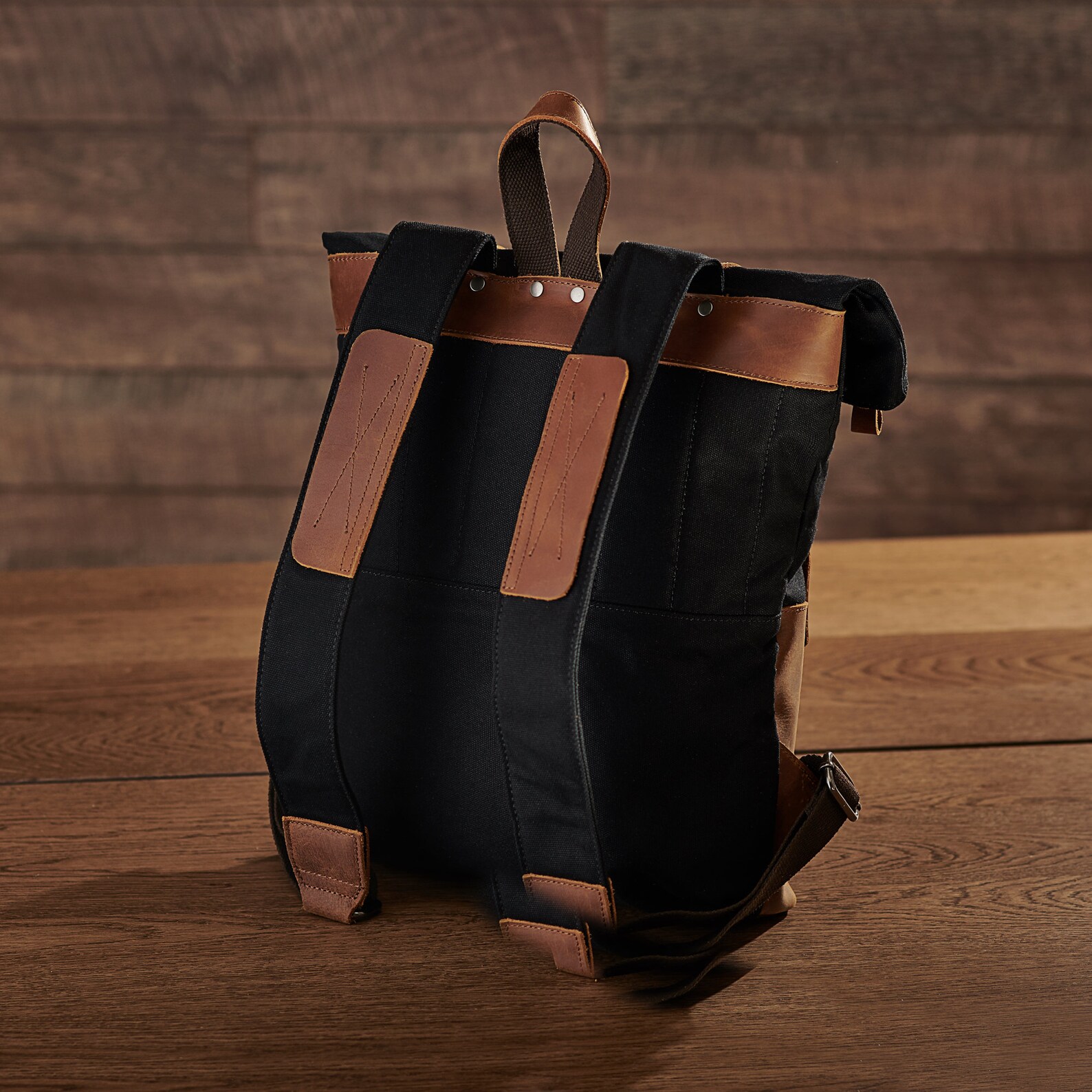 Canvas Backpack Canvas Vintage Reclaimed Leather Backpack Etsy UK