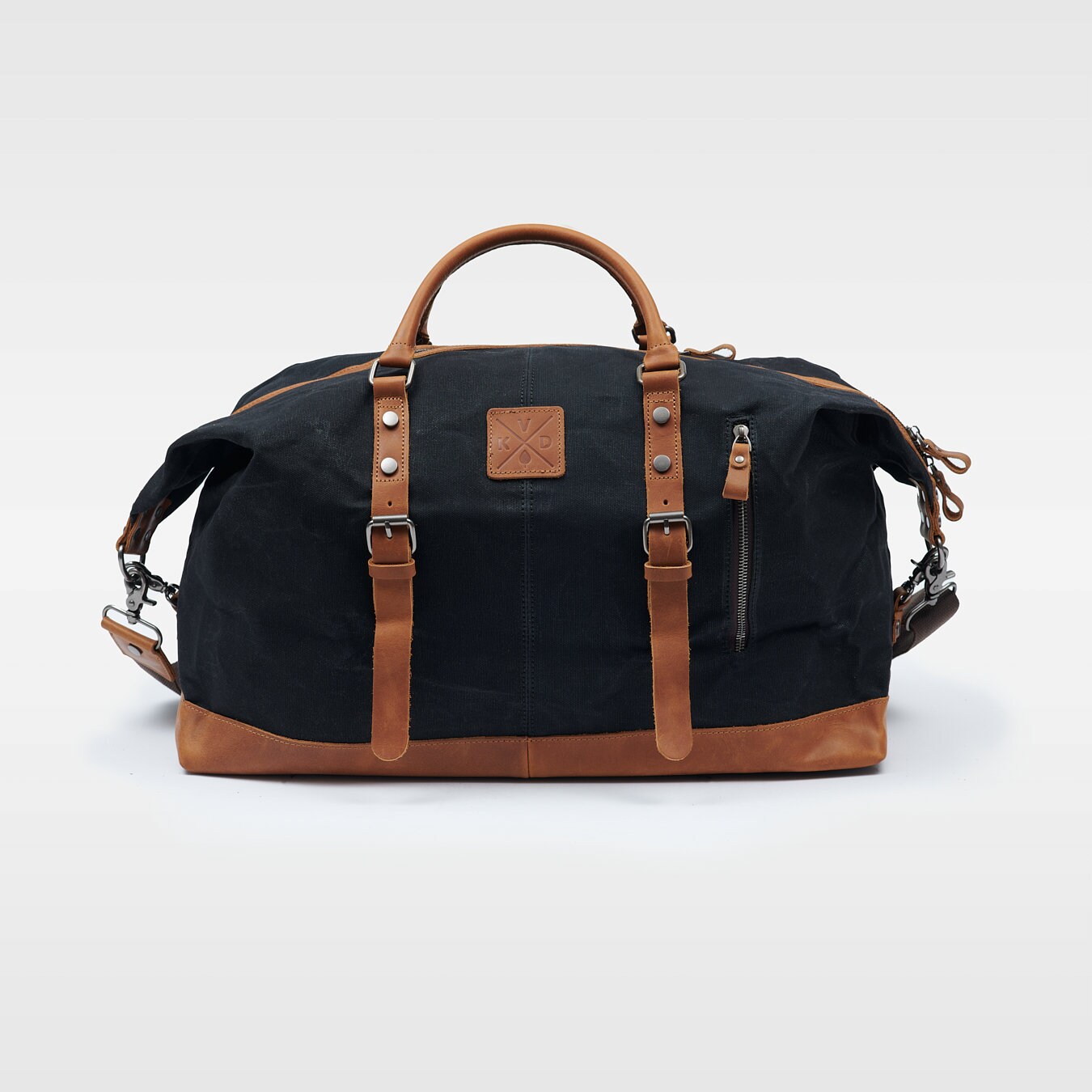 Humber Black Unisex Large Duffle Bag Durable Leather Holdall Bag