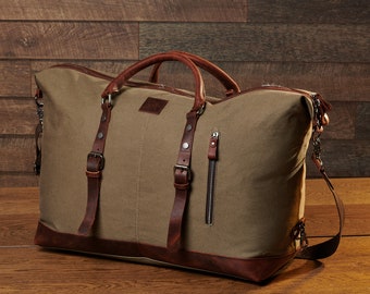 Torridge Vintage plunjezak | Canvas tas | Weekendtas | Canvas plunjezak | Groene reistas | Weekendtas | Uniseks