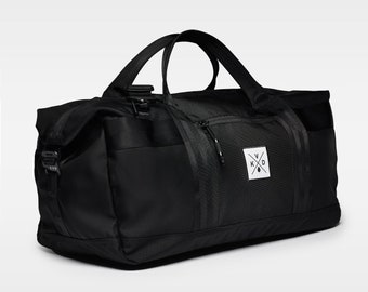 100% Recycled Nylon Black Holdall | Unisex Travel Bag | Duffel Bag | Weekend Bag | Women's Holdall | Men's Holdall | Sustainable Holdall
