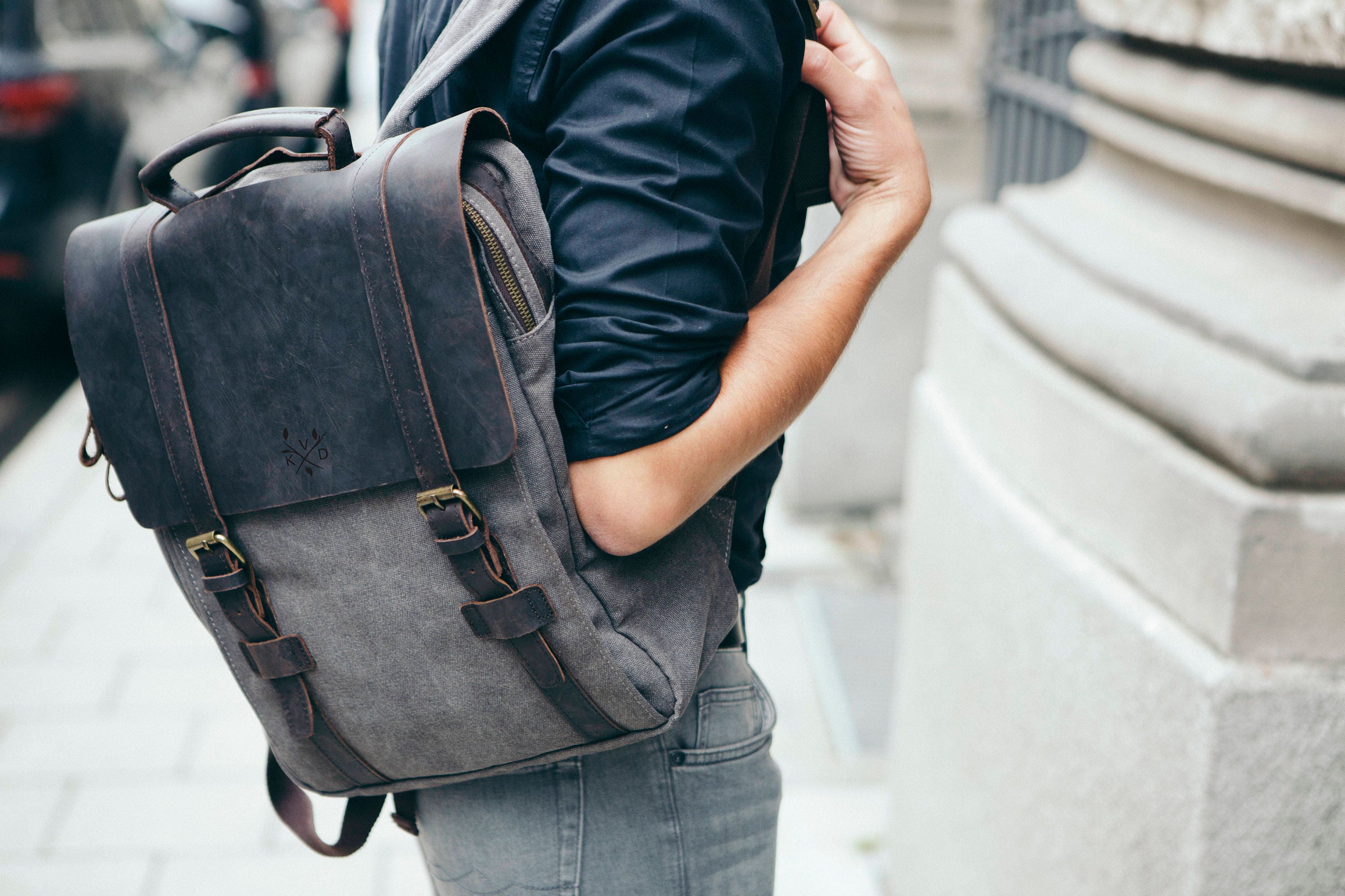 KOVERED Waterproof Wax Canvas Backpack Vintage Waxed Etsy