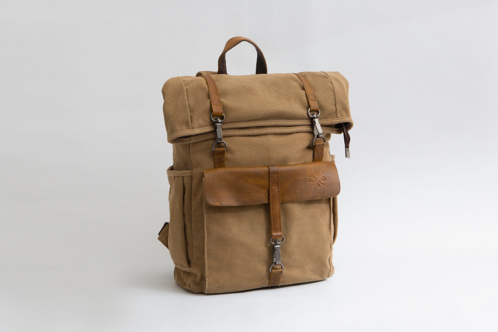 Canvas Backpack Rustic Vintage Rucksack Leather Backpack Etsy UK