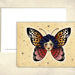 Mini Impressões-Postais-Tatuagem Flash-Borboleta-Vintage