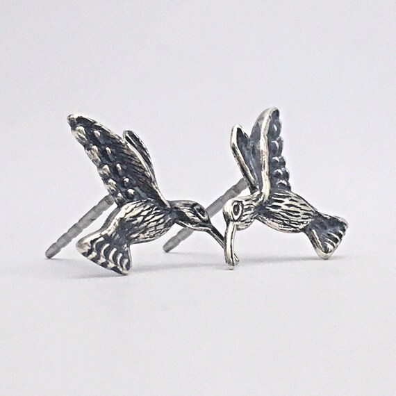 925 WM Wheeler Mfg Co Hummingbird Stud Earrings .… - image 3