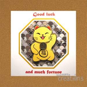 Lucky Cat good luck greeting card